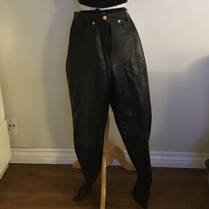 Elegant Black Women's Leather Pants